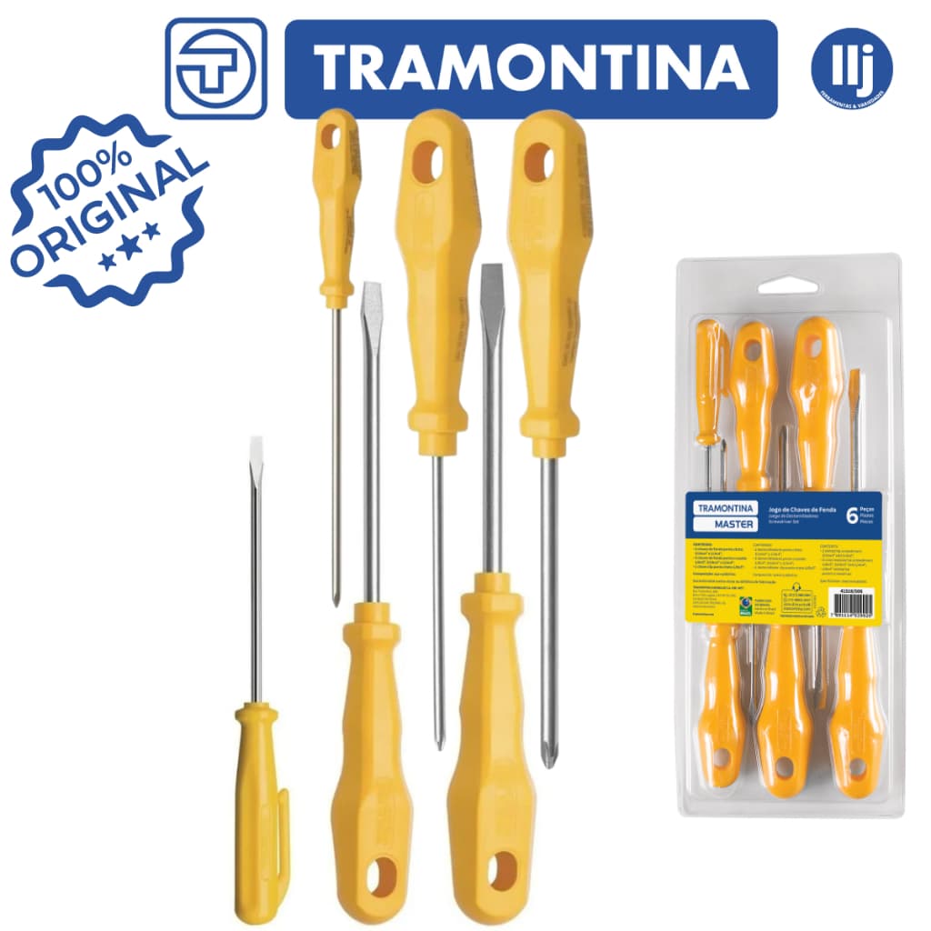 Kit Ferramenta Tramontina -  Jogo Chave Fenda E Philips 6 Peças Tramontina