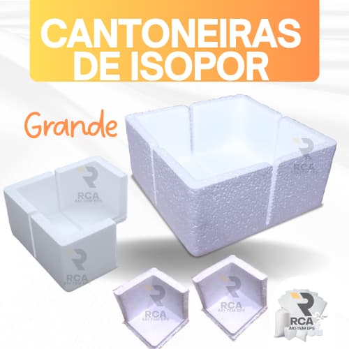 Kit com 2 Caixas Cantoneiras de Isopor EPS grande para proteção transporte e armazenamento