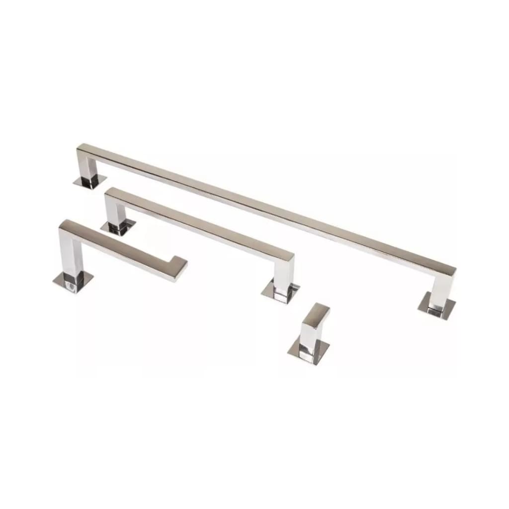 Kit Acessórios Toalha Banheiro 4 Peças Aço Inox Premium