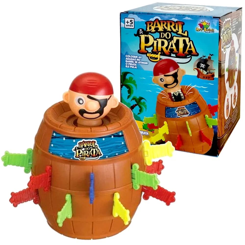 Jogo Do Barril Pula Pirata Brinquedo Espadas 3 tamanhos(pequeno, médio e grande)