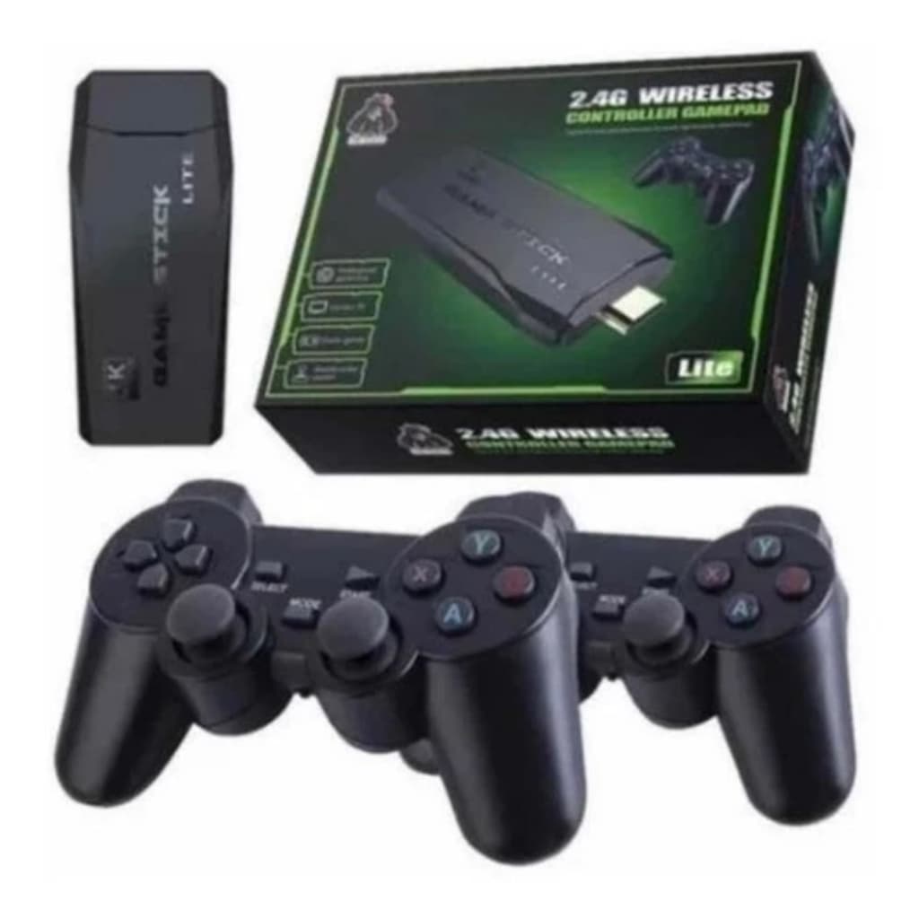 Video Game Stick HDMI 4k Video Game Retro 2 controles sem fio - 64 GB 10 Mil Jogos