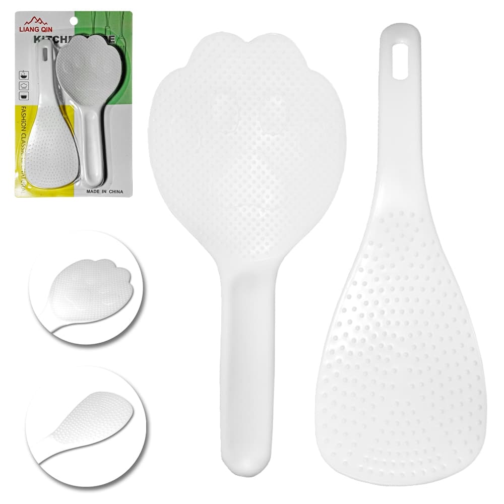 COLHER DE ARROZ GOHAN JAPONESA DE PLASTICO COM 2 PECAS 19,5X8 / 19X6,5CM