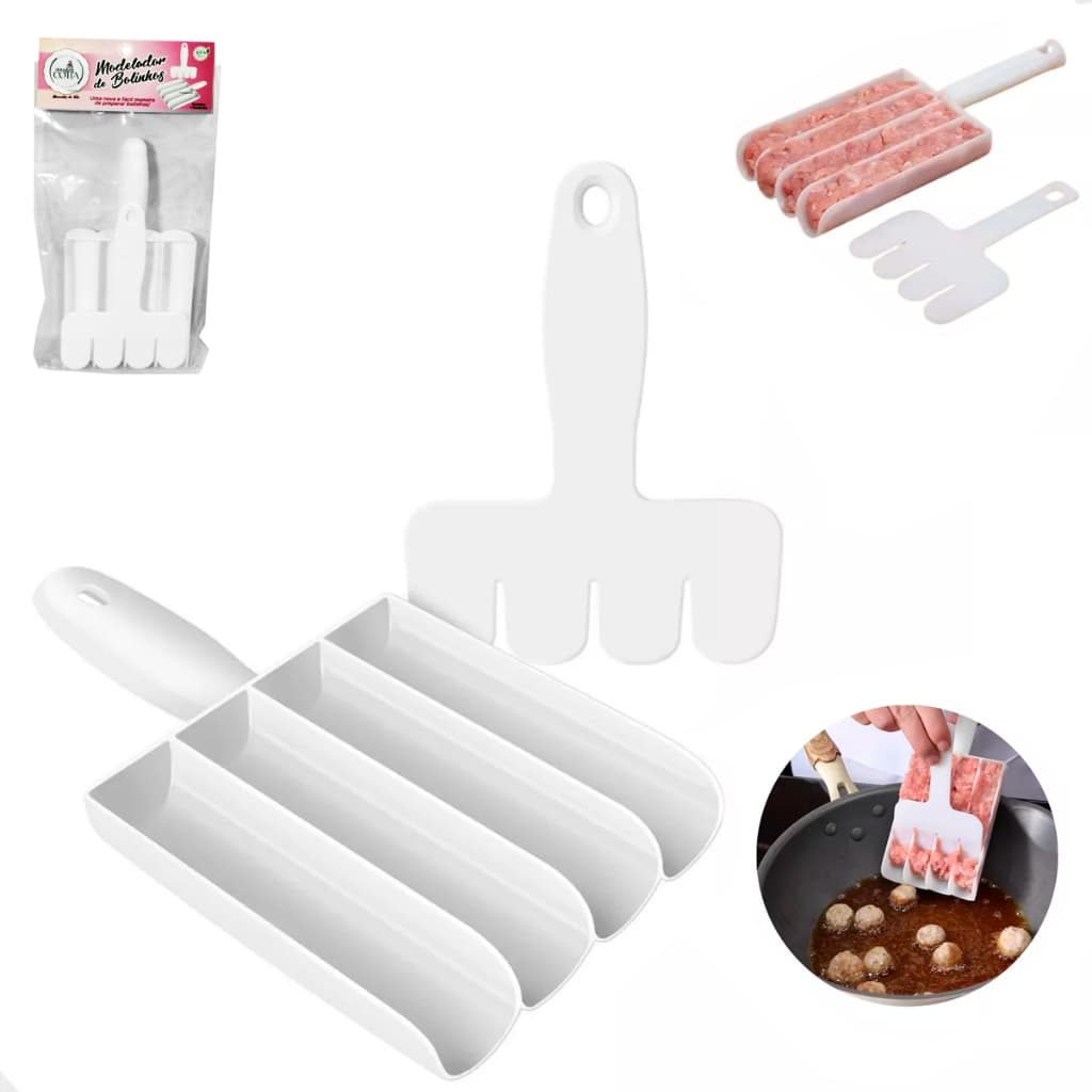 FORMA MODELADORA DE PLASTICO PARA BOLINHOS COM 4 CAVIDADES + ESPATULA DONA COTTA