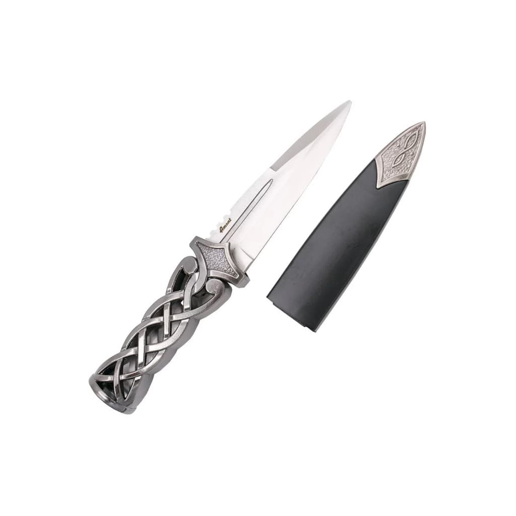 ADAGA CELTA ORNAMENTAL COM CABO DE NIQUEL TRANÇADO PEDRA AZUL MEDIEVAL RAGNAR COSPLAY