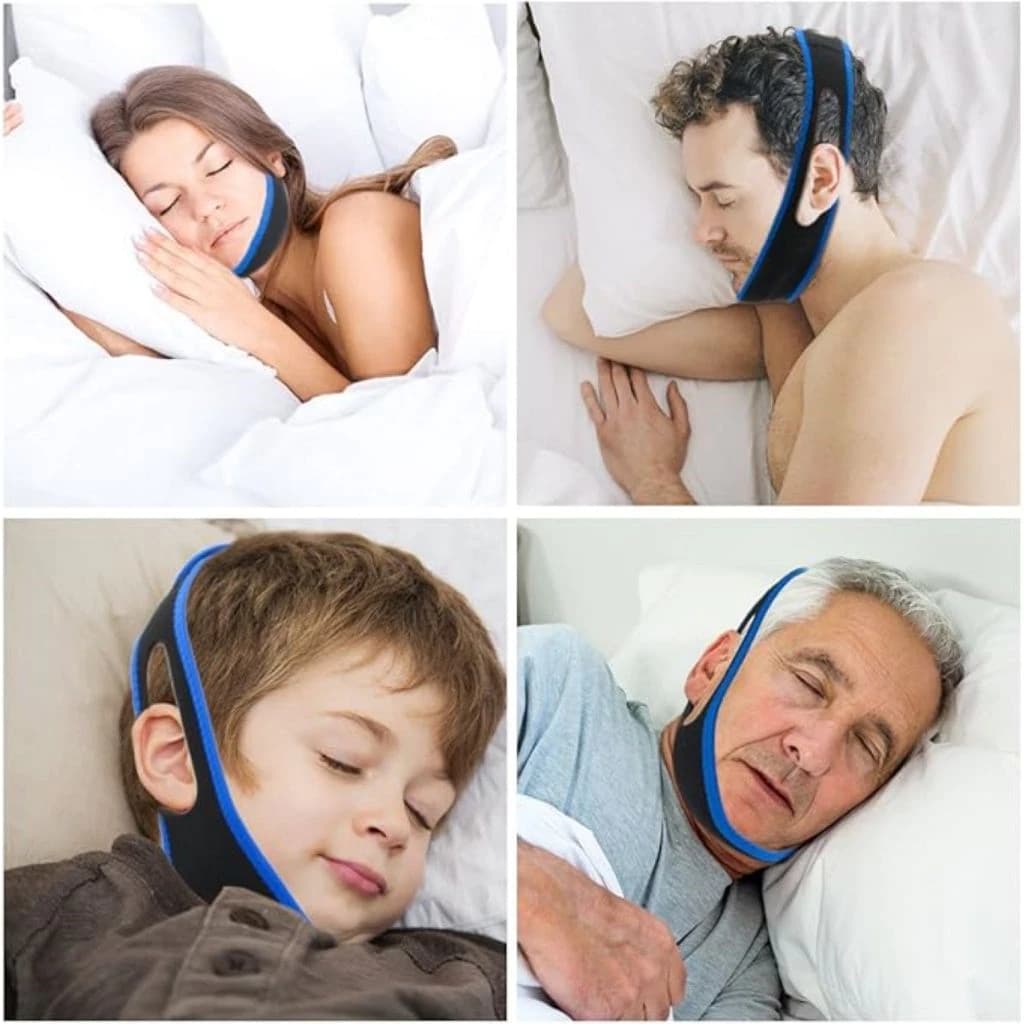 Faixa Anti-ronco Mandibular Apneia Do Sono Lavável Queixo Confortável Ajustável P/ Criança e Adulto.