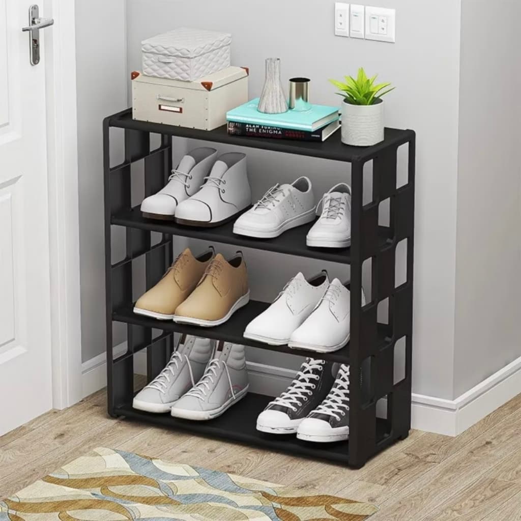 Organizador plástico sapato armazenar minimalista multicamada sapato prateleira e armazenar para piso