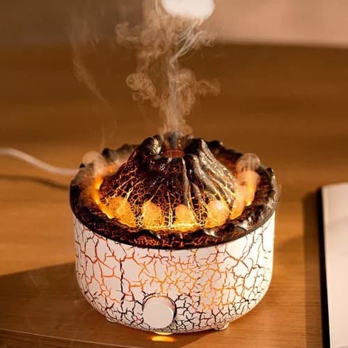 Umidificador Aromatizador De Ambientes Led Vulcão Lava Difusor Som Suave
