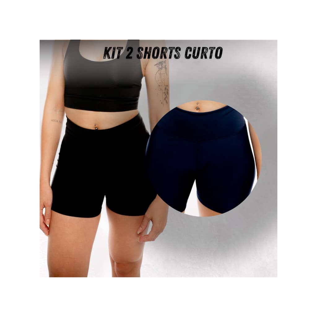 Kit 2 Shorts Curto Legging Suplex Liso Academia Crossfit Corrida Cós Al