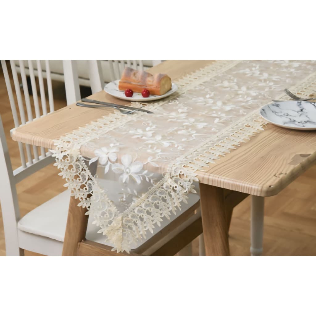 Caminho De Mesa Bordado Guipir 180x40cm Trilho Renda Croche