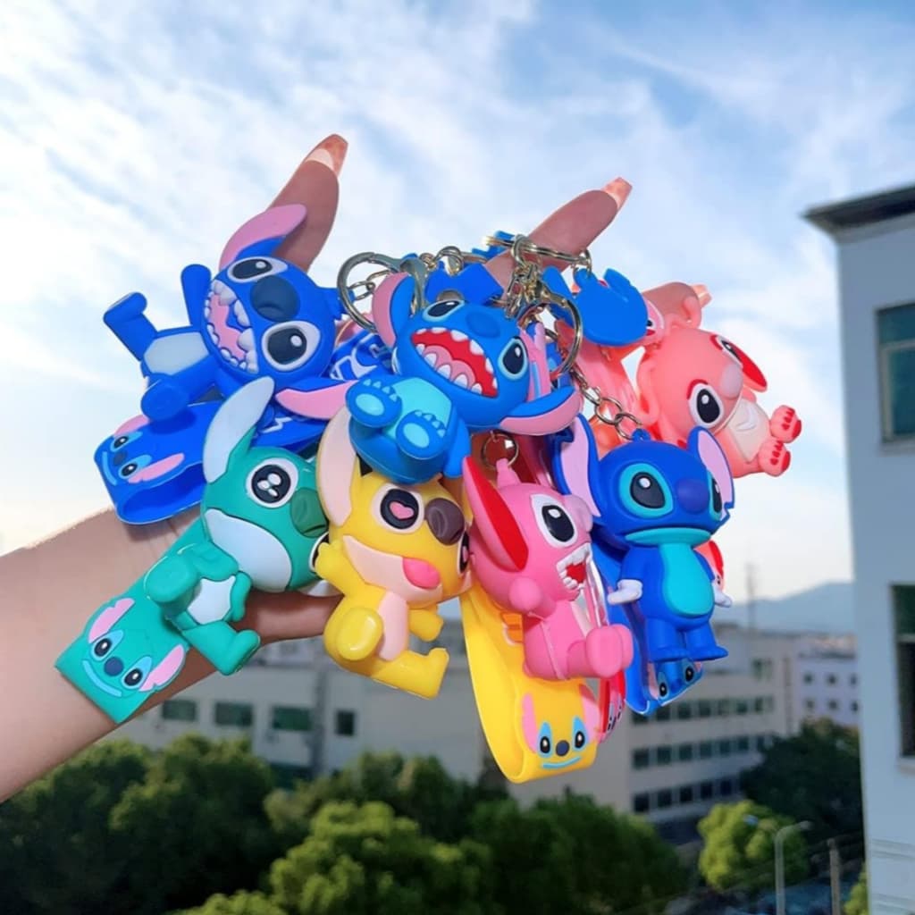 Chaveiro Stitch em Silicone - Acessório Fofo, Durável e Estiloso para Chaves e Bolsas