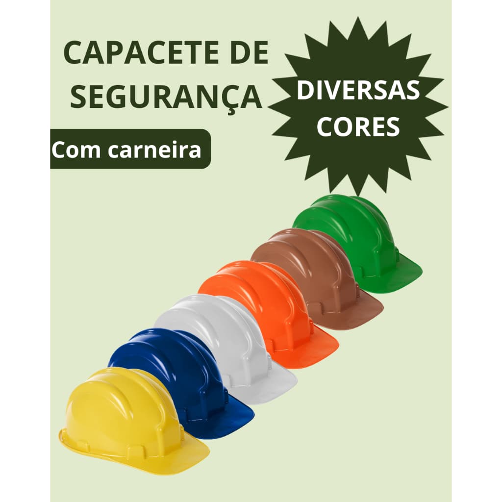 Capacete de Segurança Com Carneira Para Obra Proteção EPI