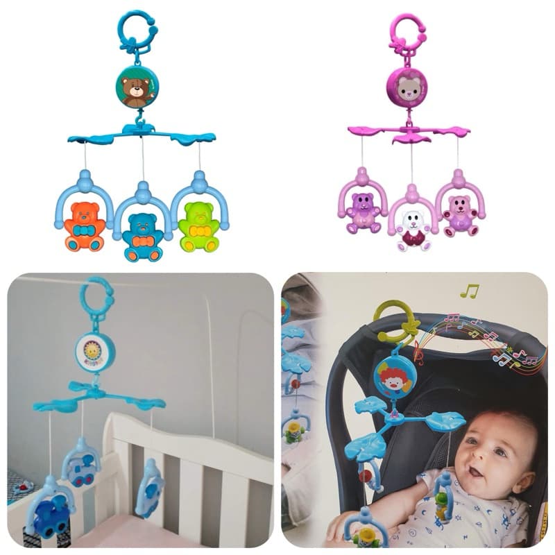 Mobile Musical Girat贸rio Ber莽o e carrinho do Bebe m煤sica para o soninho do beb锚