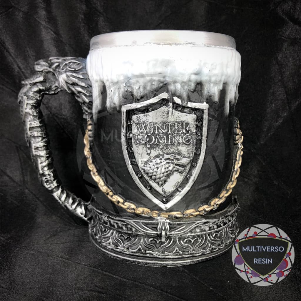 Caneca/Copo Game Of Thrones Winter is Coming 3D Resina