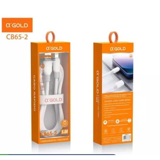 Cabo USB Carregamento Rápido A'Gold Para TIPO C e IOS V8 (CB65)