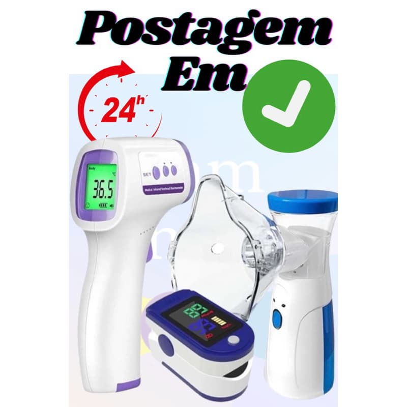 Kit Nebulizador portátil + oxímetro de dedo + Termômetro de testa sem contato
