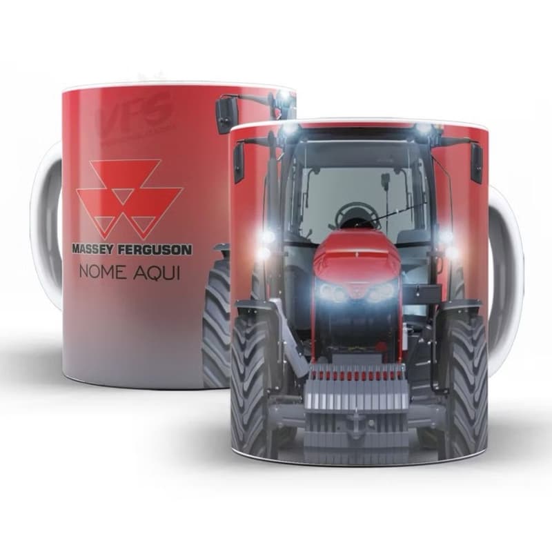 caneca xícara personalizada trator com nome