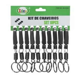 Kit 10 /20/30 Chaveiro Aço Carro Mosquetão Idea