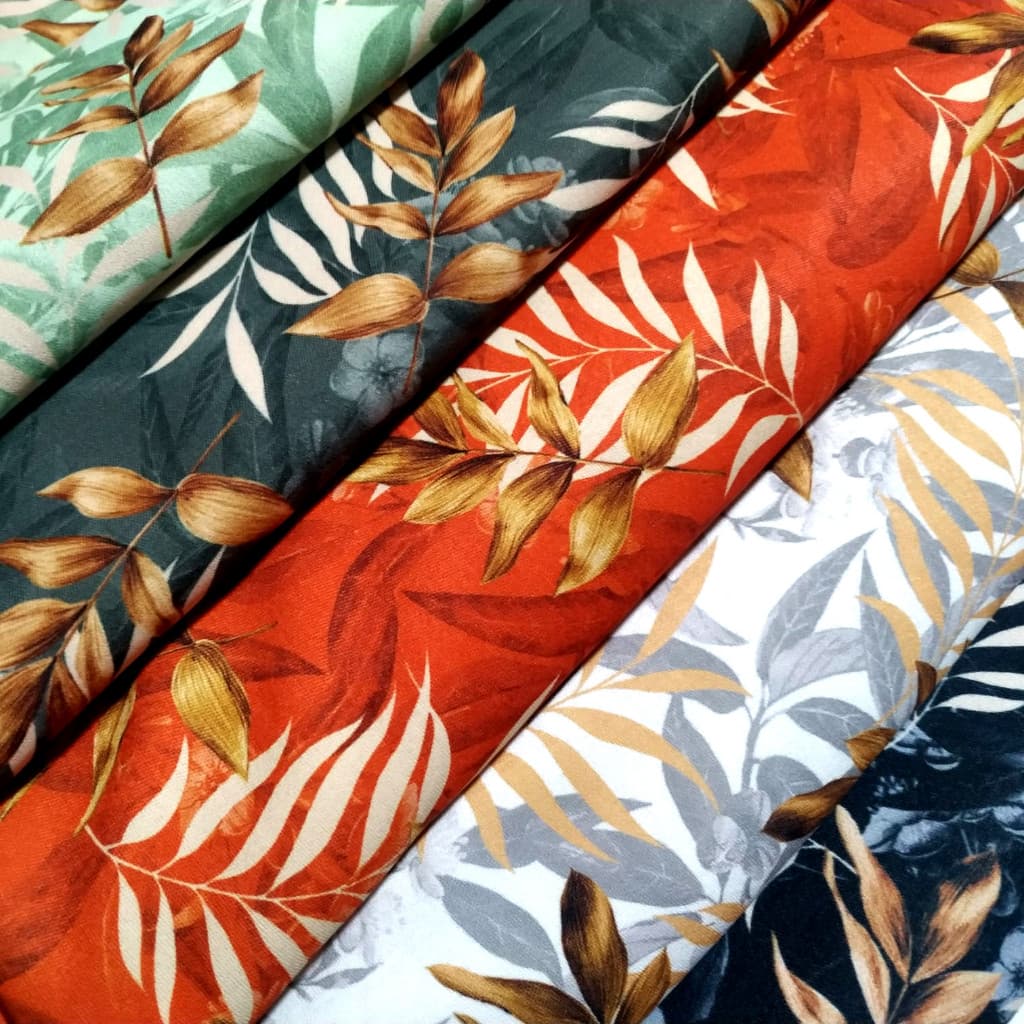 Tecido Duna estampado Crepe Air Flow exclusivo estampa Tropical 1 Metro