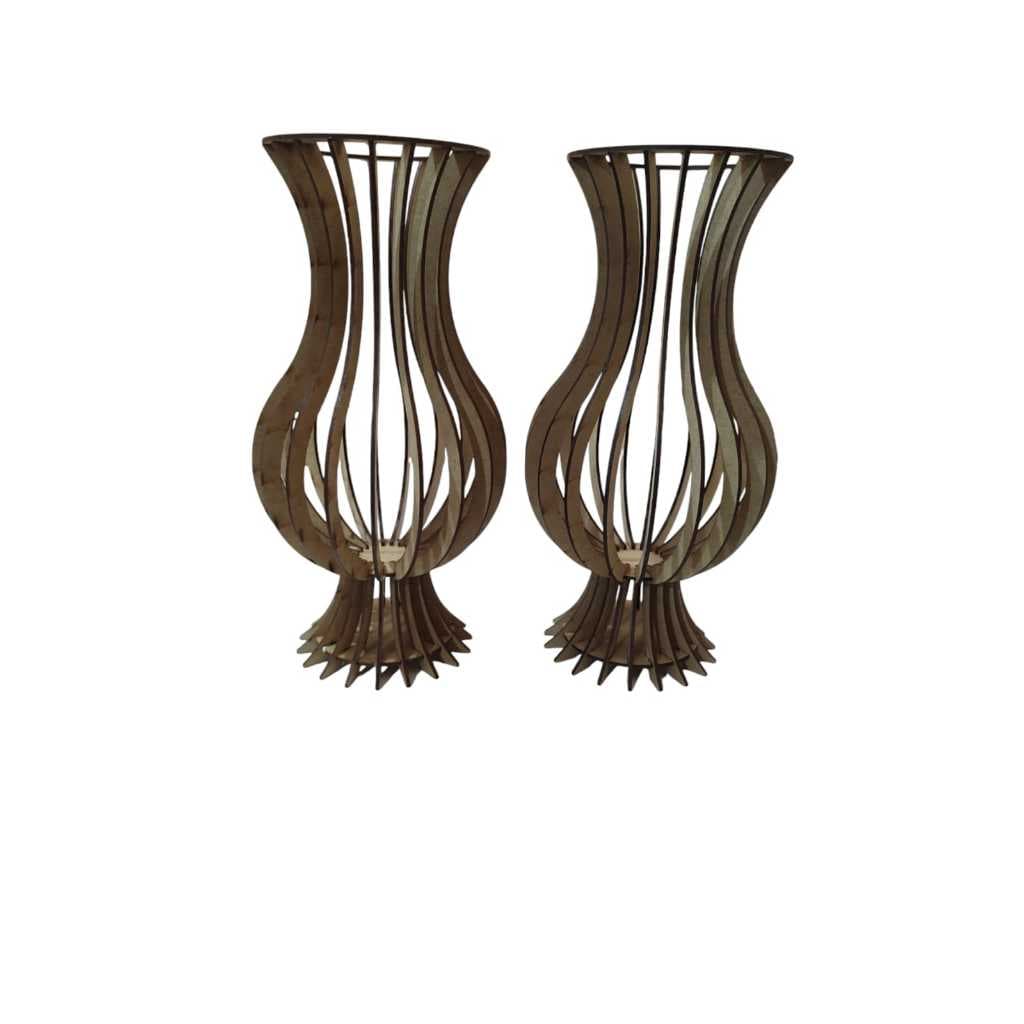 Kit 2 Vaso liso Tamanho M Mdf Crú