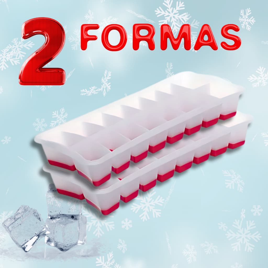 Kit com 2 formas de gelo silicone 16 cubos de gelo grade de gelo facil de tirar o gelo ideal