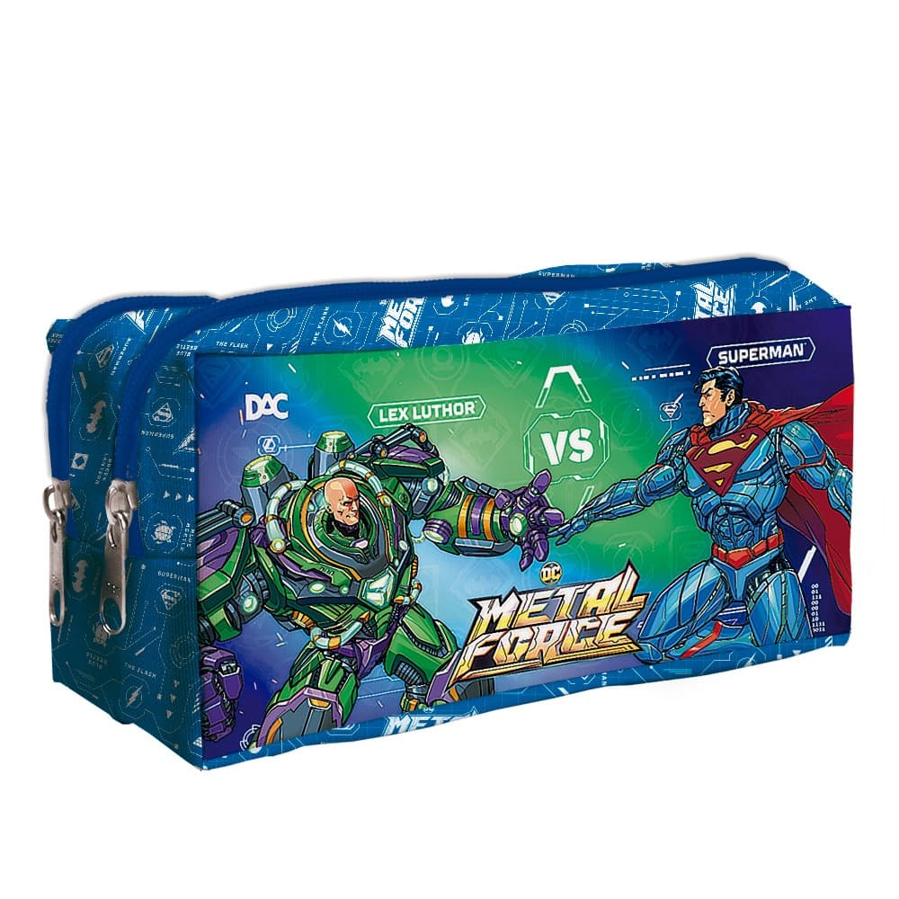 Estojo Escolar Duplo Liga da Justiça  Dac / Super Heróis / Estojo Batman / Material Escolar  / Papelaria