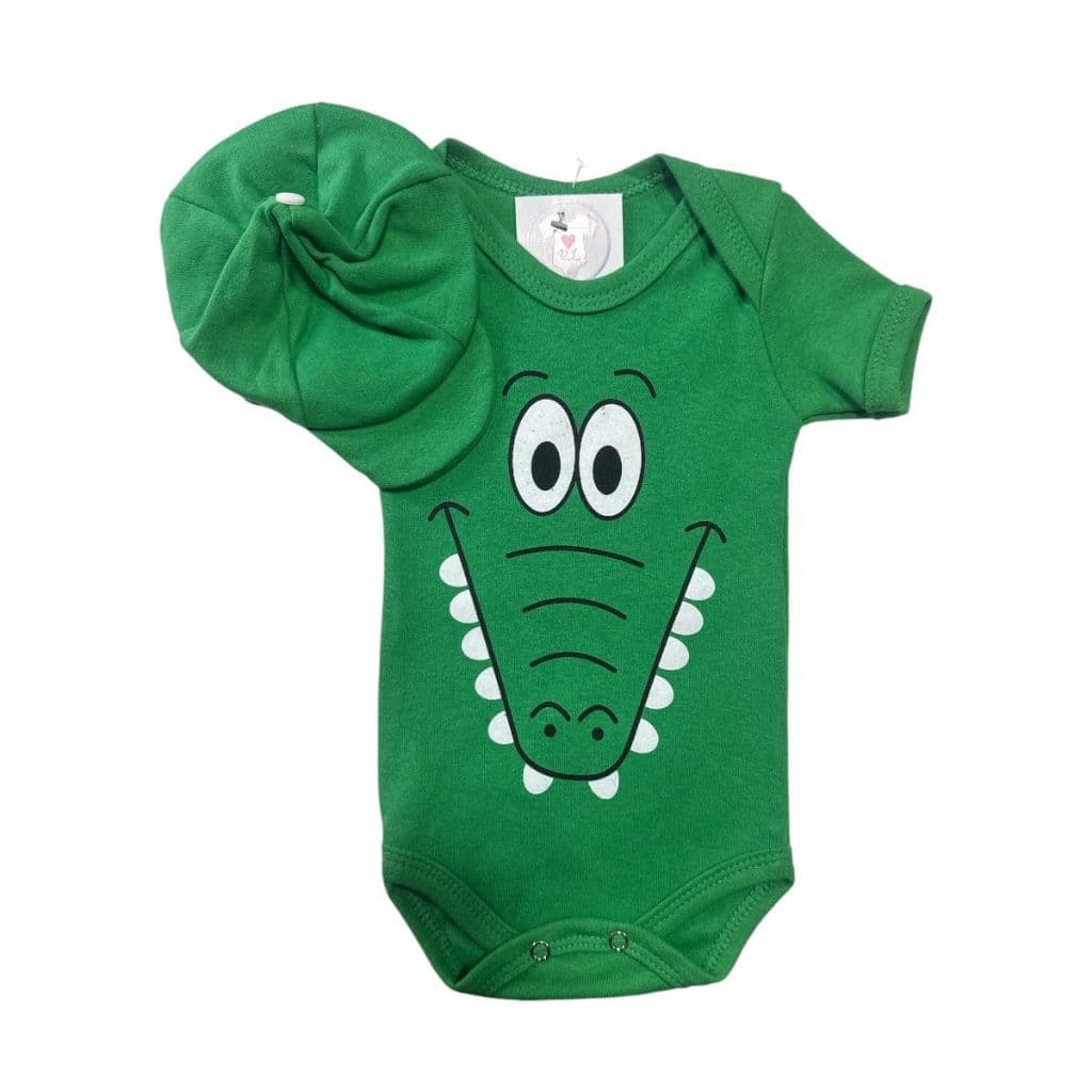 Body Bebe Menino JACARÉ  + Touca - Mesversário