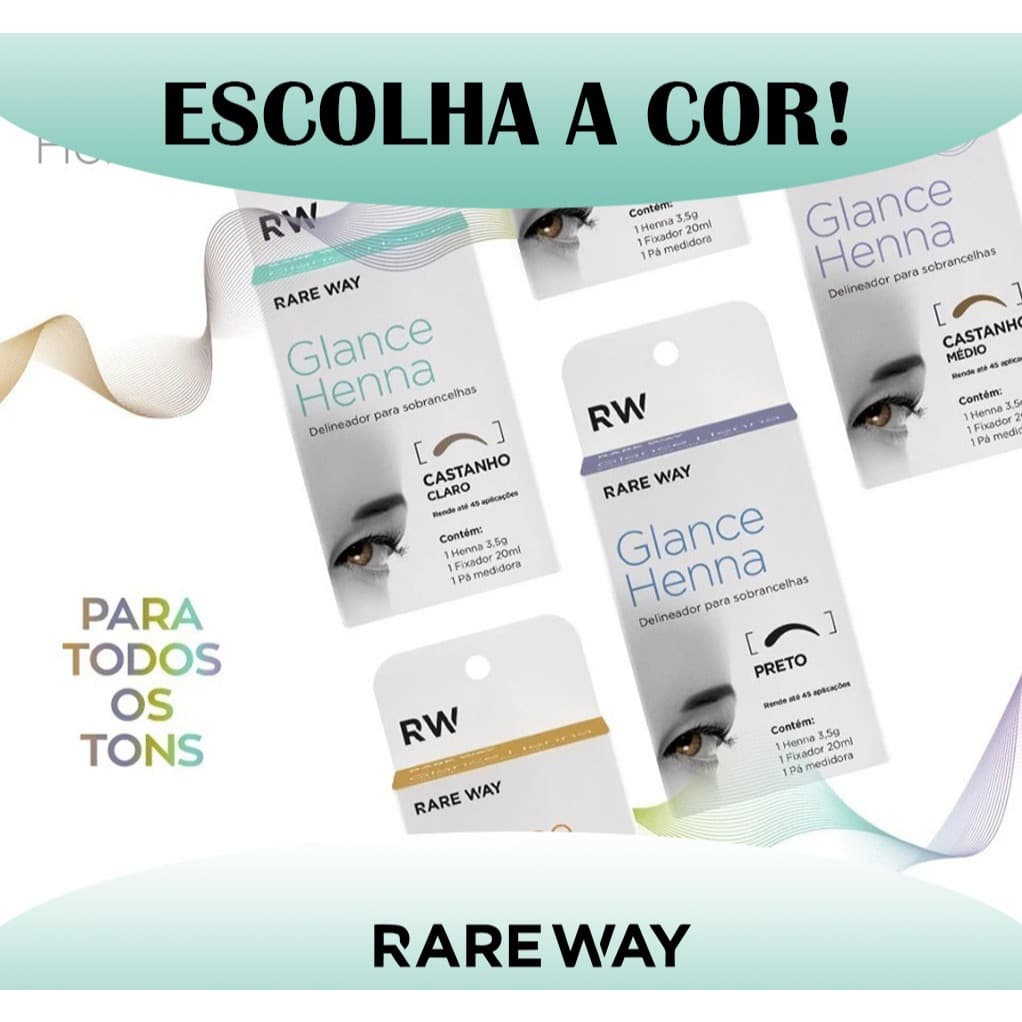 Glance Henna Rareway Delineador Sobrancelha escolha as cores