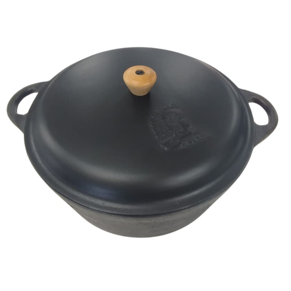 Panela de Ferro Fundido 280mm x 11cm | Panela da Vovó - 6,1L - Tampa de Ferro
