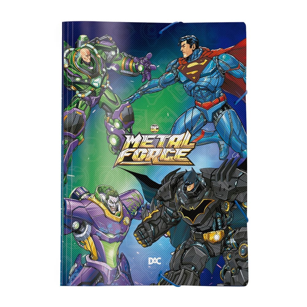 Pasta Escolar Liga da Justiça Aba Elástica Dac / Material Escolar  / Papelaria