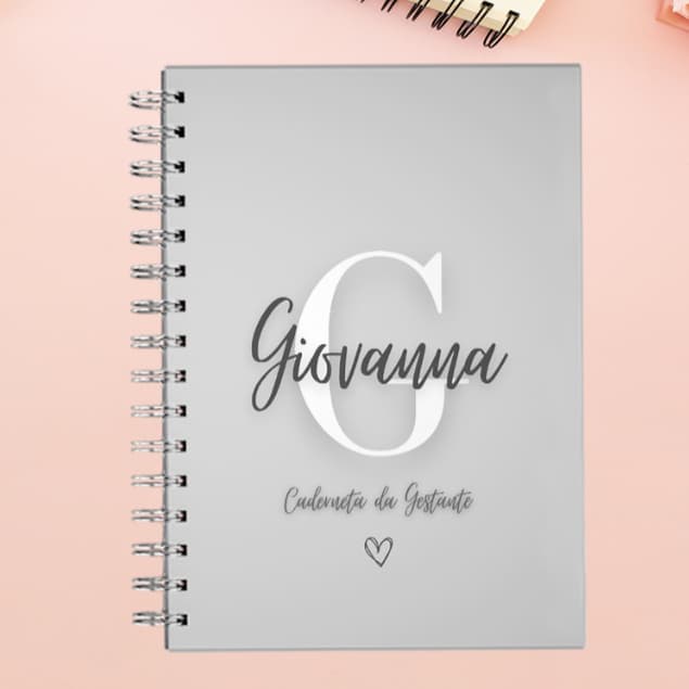 Caderneta da Gestante - Capa Dura - Minimalista Cinza