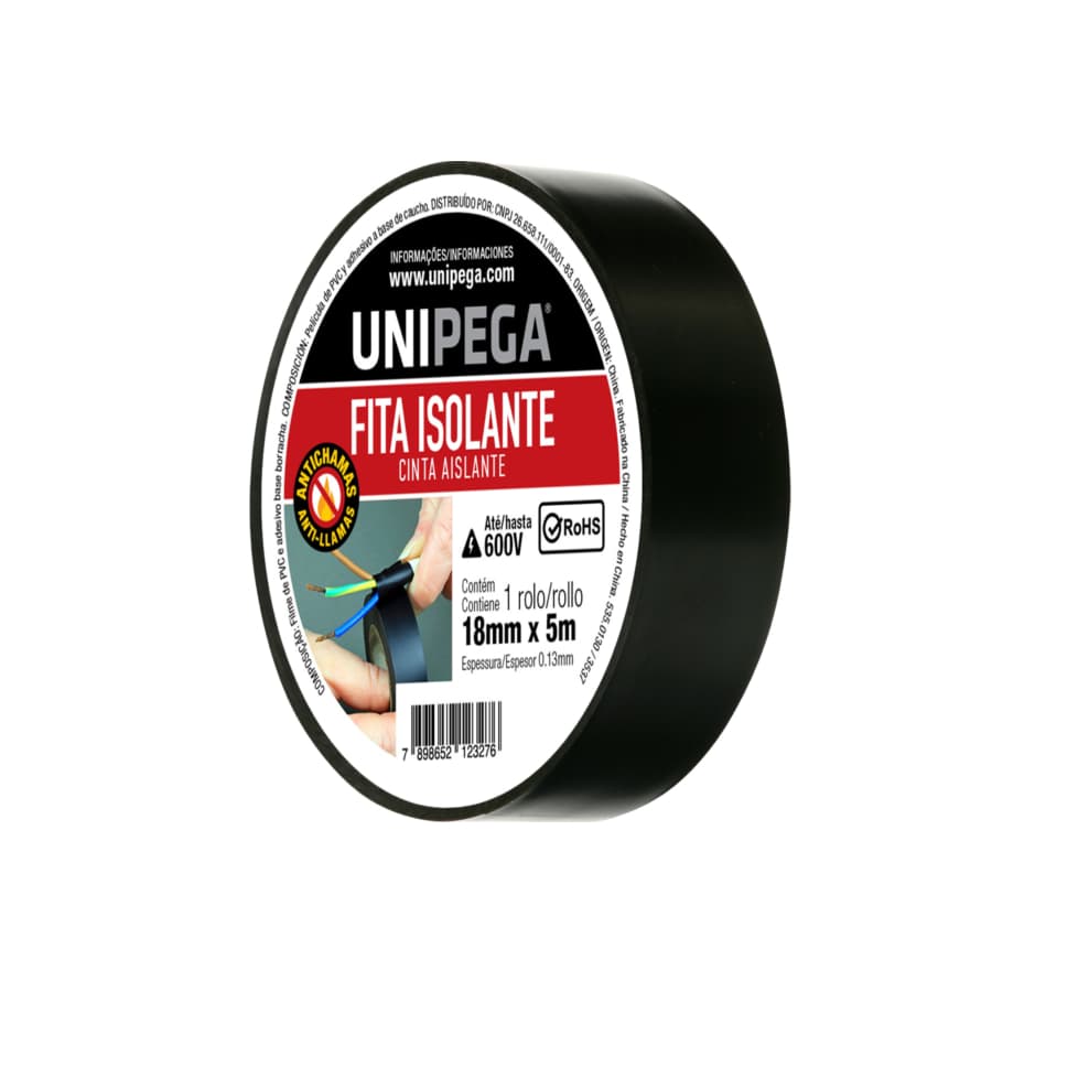 Fita Isolante Antichamas 18mm x 5m Unipega