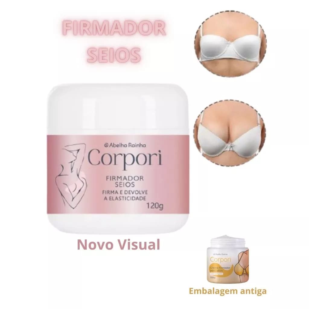 Creme Firmador Para Os Seios Com Colágeno- NOVA EMBALAGEM Corpori -Abelha Rainha 120g