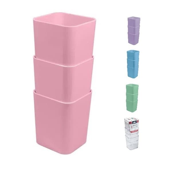 KIT ORGANIZADOR COM 3 PORTA OBJETOS CORES PASTÉIS - DELLO