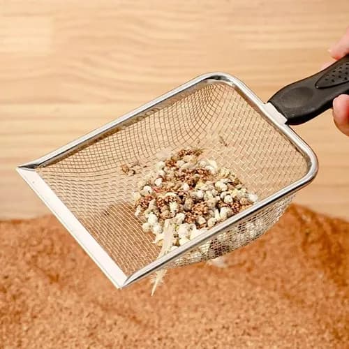 Pá Higiênica Em Aço Inox Para Limpar Caixa De Areia De Gatos