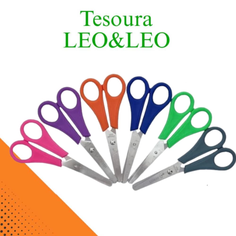 Tesoura Escolar  Leo&leo plus ideal para levar no estojo escolar