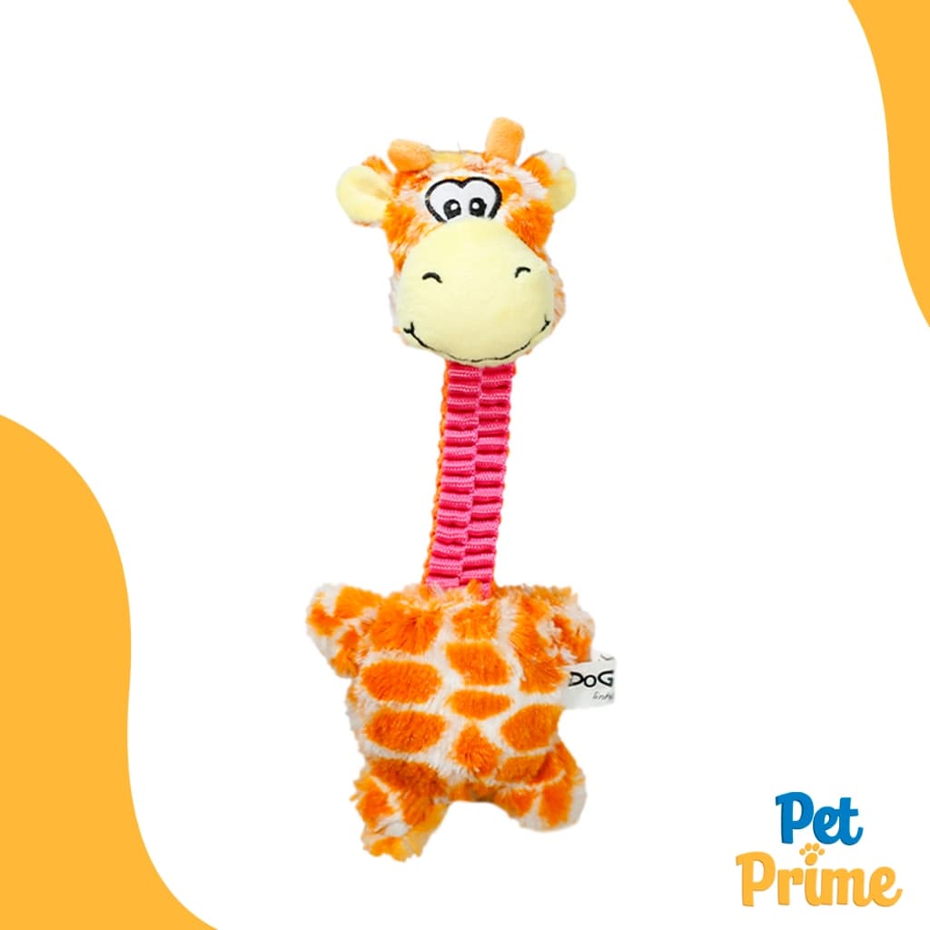 Brinquedo Pelucia Girafa Girafinha com Mordedor para Cachorros e Gatos