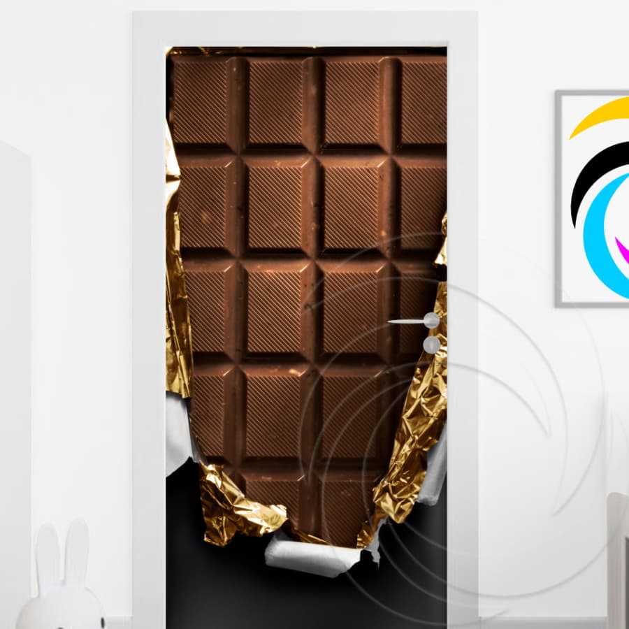 Barra de Chocolate 01504 - Papel Parede Adesivo para Portas de Madeira ou Vidro Decoração Revestimento