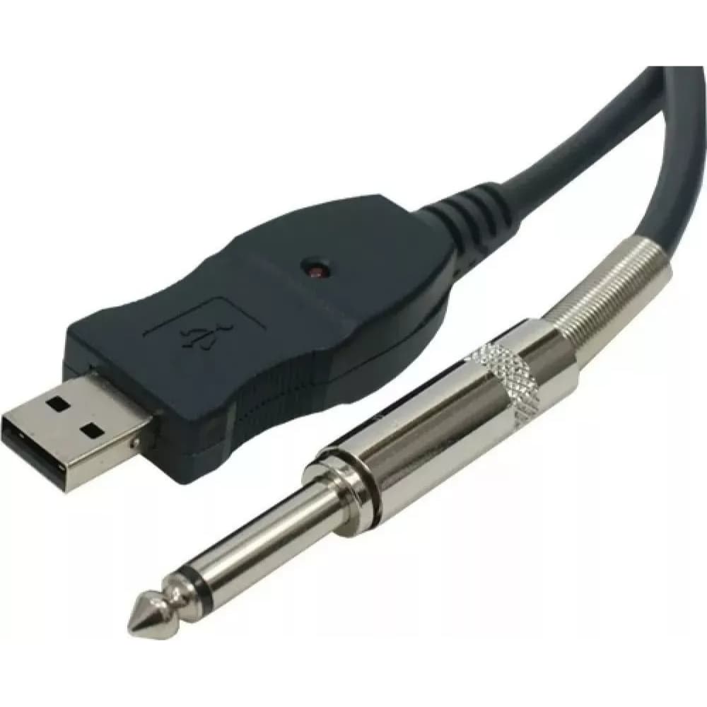 Cabo P10  x Usb  Macho 3 Metros Mono( Interface Audio) Guitar