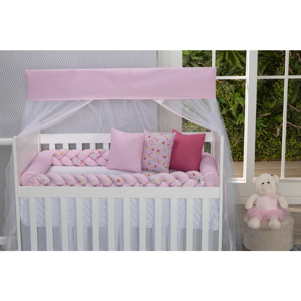 Kit Berço Trança Almofadas 11 Peças Menino Menina 100% Algodão