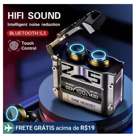 Fones De Ouvido M25 TWS Sem Fio Bluetooth Touch Control Redução De Ruído Estéreo.