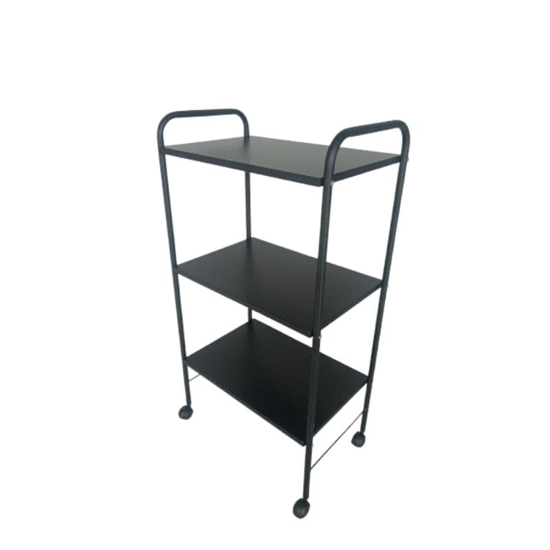 Carrinho Auxiliar Estética 3 Tampos Preto