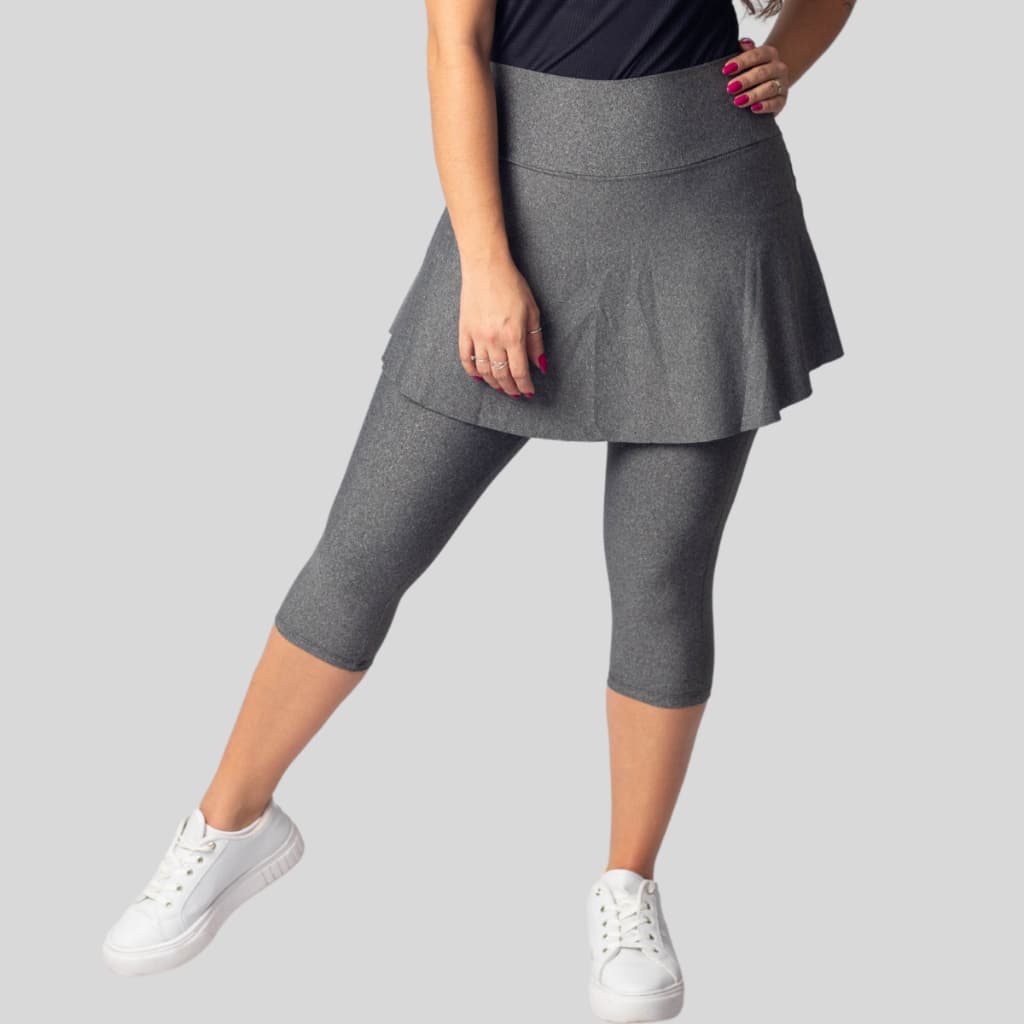 Calça Capri Moda Evangélica Fitness Com Saia
