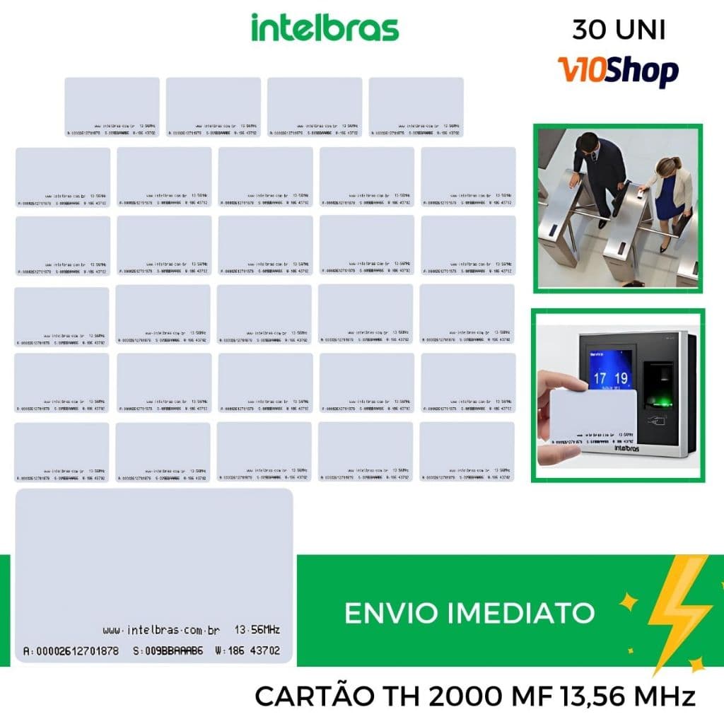 Kit 30 Cartão de Proximidade Rfid 13.56 Mhz Th 2000 MF Intelbras Abertura Fechadura Controle Acesso