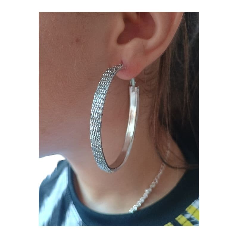 Brinco de argola oval grande