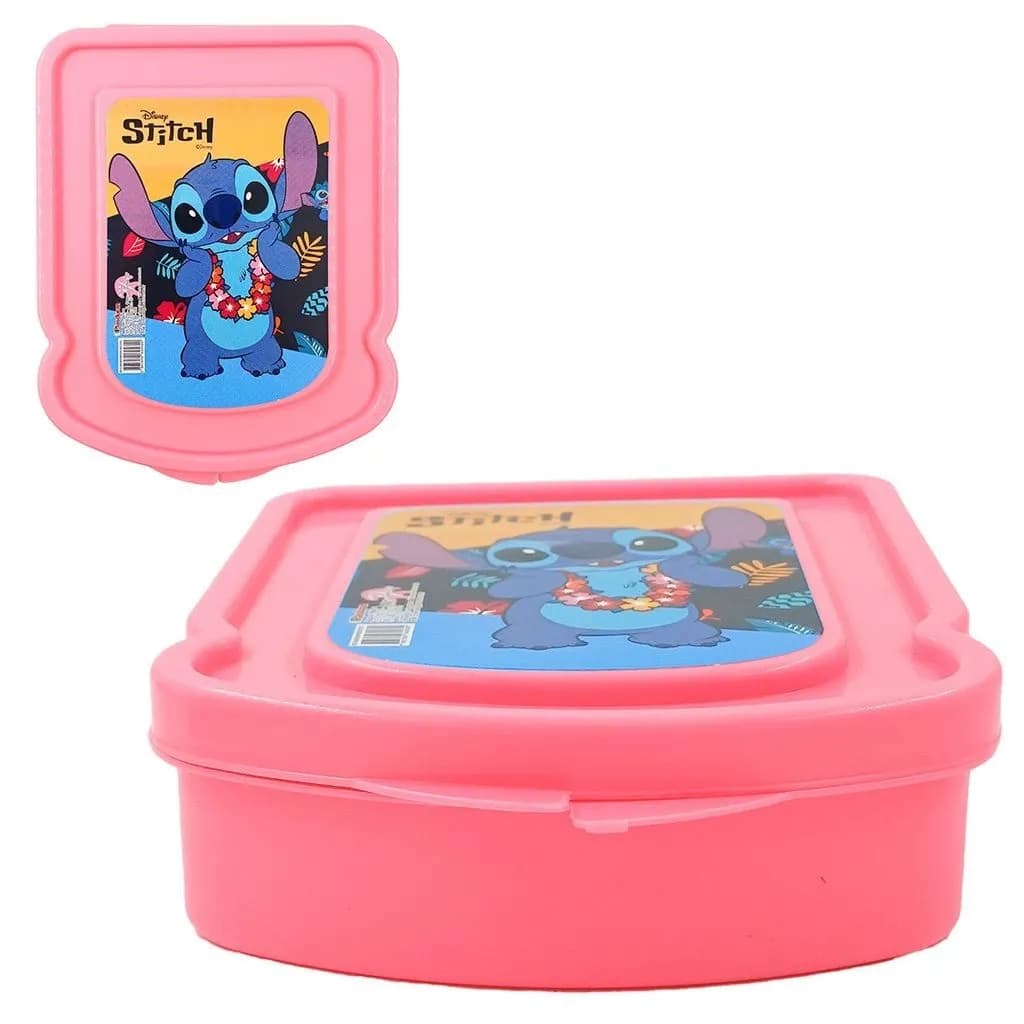 Sanduicheira Porta Lanche Stitch Plástico Livre De Bpa Escola Academia