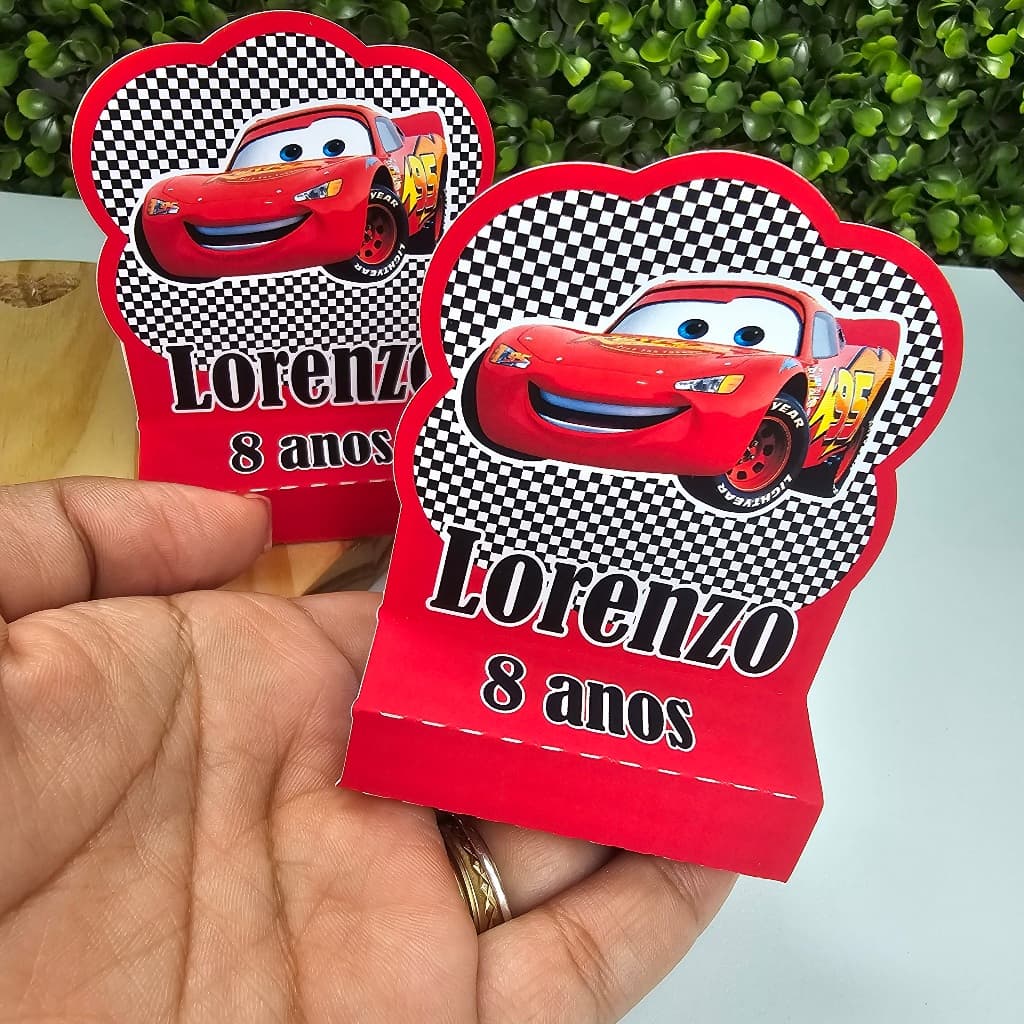 Porta Bis Duplo CARROS RELÂMPAGO MCQUEEN Personalizados - Festa infantil - Aniversário - Lembrancinha