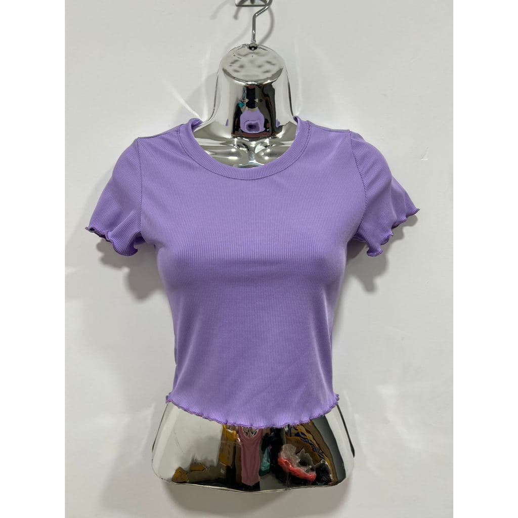 Cropped Canelado Blusa Feminina Blogueirinha Com Manga Tecido Ribana canelado