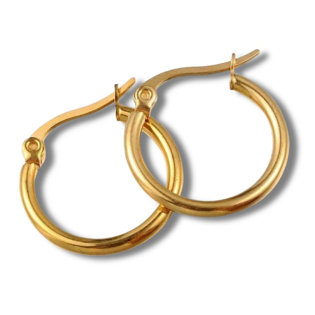Par de Brincos Feminino em Aço Argola 1cm Prateado Dourada De Menina Mulher Pequeno Delicado