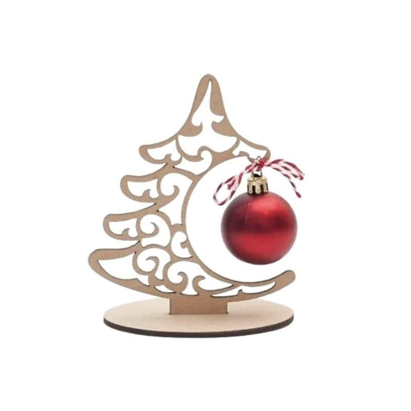 kit 10 Árvores De Natal 18 Cm Mdf Crú