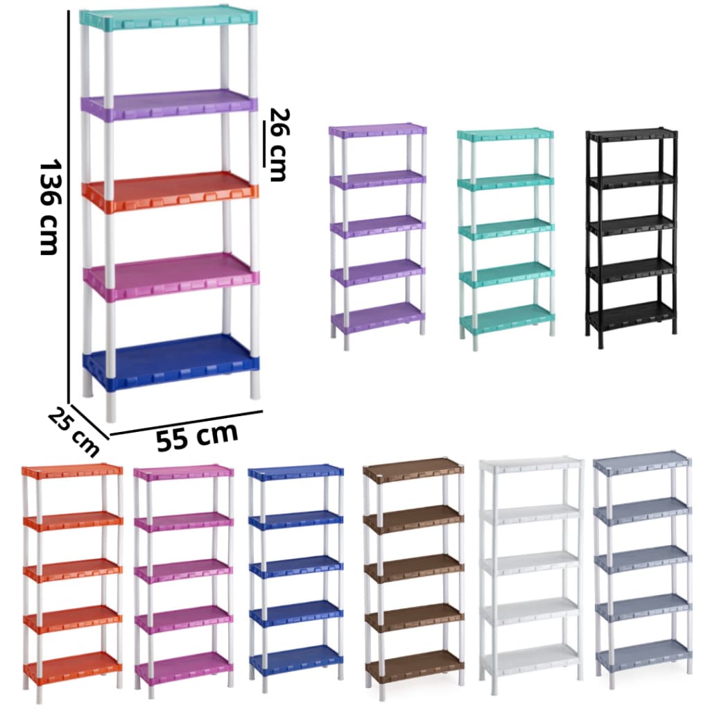 Estante Prateleira Multiuso Modular Organizadora Plástico com 5 Prateleiras Com Pezinhos